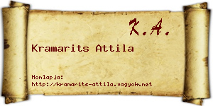 Kramarits Attila névjegykártya